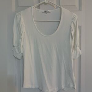 FRAME white crewneck blouse